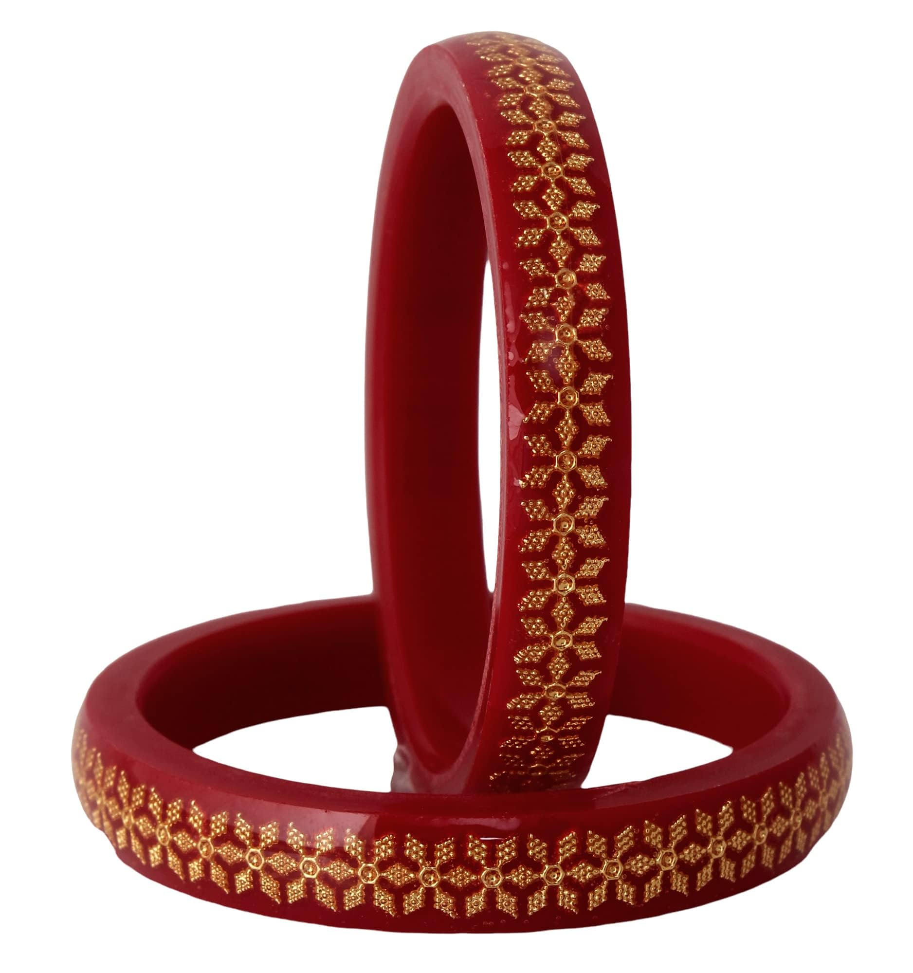 Lucky Jewellery Designer pair of Reddish maroon color Traditional Ethnic Bangles set for Women (228-J1BG-1709-R2-26) (B0BF7QF2CV) Amazon Price History, Amazon Price Tracker