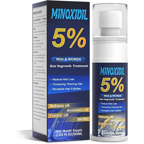 5% Minoxidil for Men and Women, Hair Growth Biotin Serum with Batana and Rosemary for Hair beard Regrowth Treatments, Extra Strength Hair Loss Solution to Regrow Thicker, 2.02FL OZ