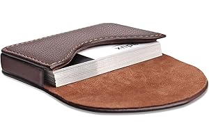 Magnetic Leather Business Card Holder Case For Men or Women