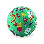 Crocodile Creek Playground Ball - Durable Rubber Ball for Kids Ages 3 and Up - Bouncy Inflatable Ball for Kickball, Indoor Games, and Outdoor Sports - PVC-Free - Smiley - 7-inch Diameter