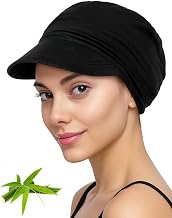 Becellen Oncological Hats, Black Bamboo Oncological Turbans Headscarves Head Women Soft Breathable Baseball Cap for Men and Women