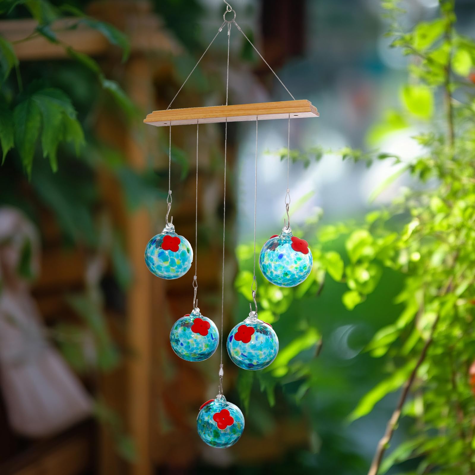 Attrattori per colibrì di grande capacità, in vetro trasparente leggero, facile installazione per l'alimentazione di uccelli selvatici tutto l'anno vista chiara mangiatoie per colibrì