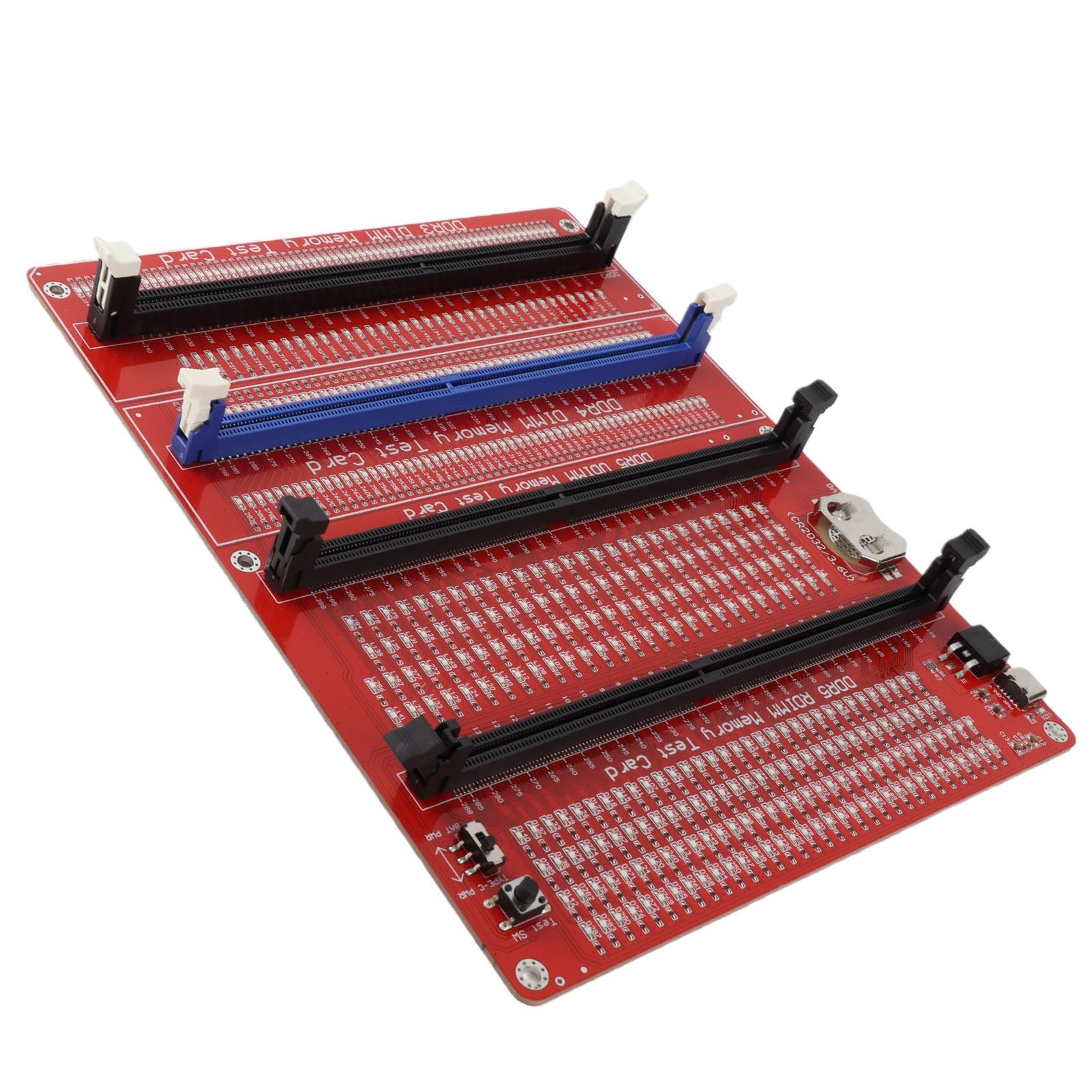 Testeur de Mémoire 4 en 1, Outil de Diagnostic pour DDR3 DDR4 DDR5 UDIMM RDIMM avec Voyant Lumineux, Analyseur de RAM pour Ordinateur de Bureau