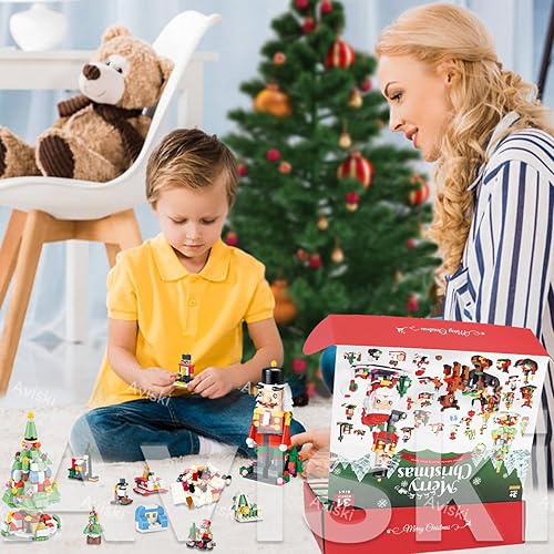 Miniatura 7 de Calendario de Adviento de Navidad 2023, bloques de construcción 6 en 1 para niños, calendario de cuenta regresiva de 24 días, juguetes para niños,