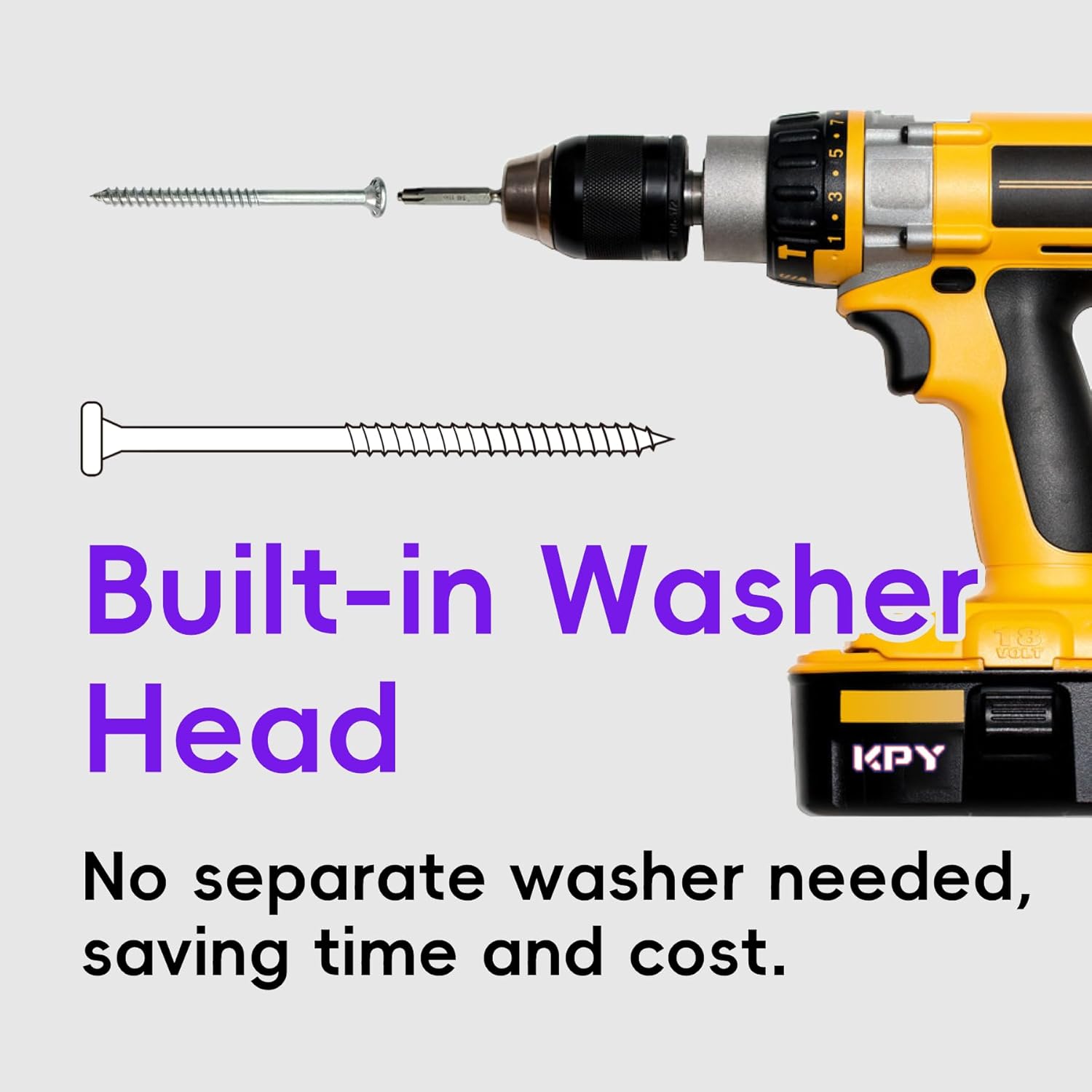 5" Flat Head Wood Screws - Flush Star, Coarse Thread, Bulk Pack of 250 - for DIY, Carpentry & Construction