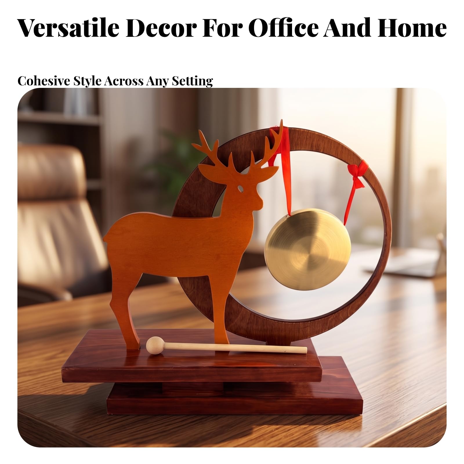 Gong con Soporte Elegante | Gong Mesa con, Relajante, para Recibidor