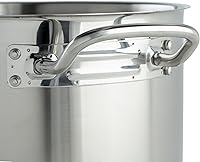 Vista 3 de Winco Olla de stock de acero inoxidable resistente con tapa, 8 cuartos de galón