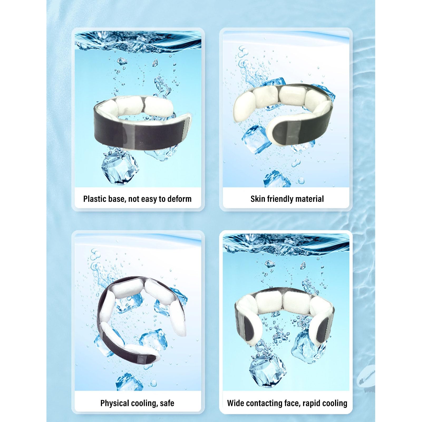 ASHATA Tubo de Enfriamiento de Cuello, Envoltura de Enfriamiento para el Verano, TPU Pcm Reutilizable Anillo de de Hielo de Hielo Refrigerador para el Cuello Al Aire Libre, Senderismo, Trabajadores