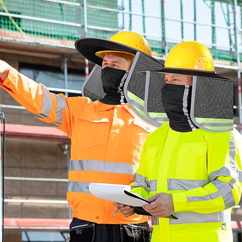 Miniatura 7 de SATINIOR 2 unidades de casco de protección solar para el cuello, alta visibilidad, malla de ala completa, protección solar y polaina para el cuello,