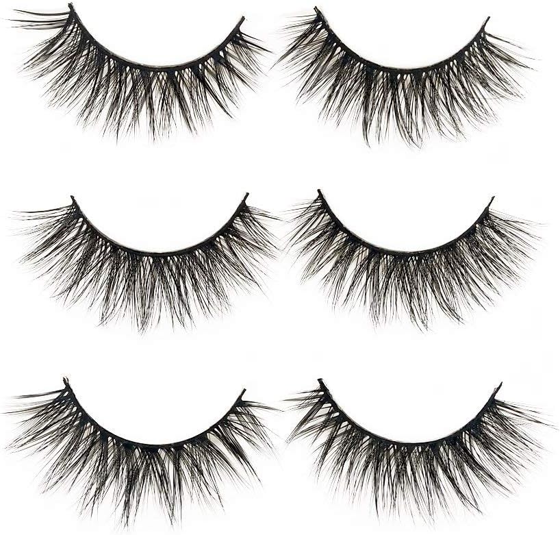 3D False Eyelashes Long Thick Dramatic Look Handmade Fake Eye Lashes Makeup Extension 3 Pair Pack(3D-15)