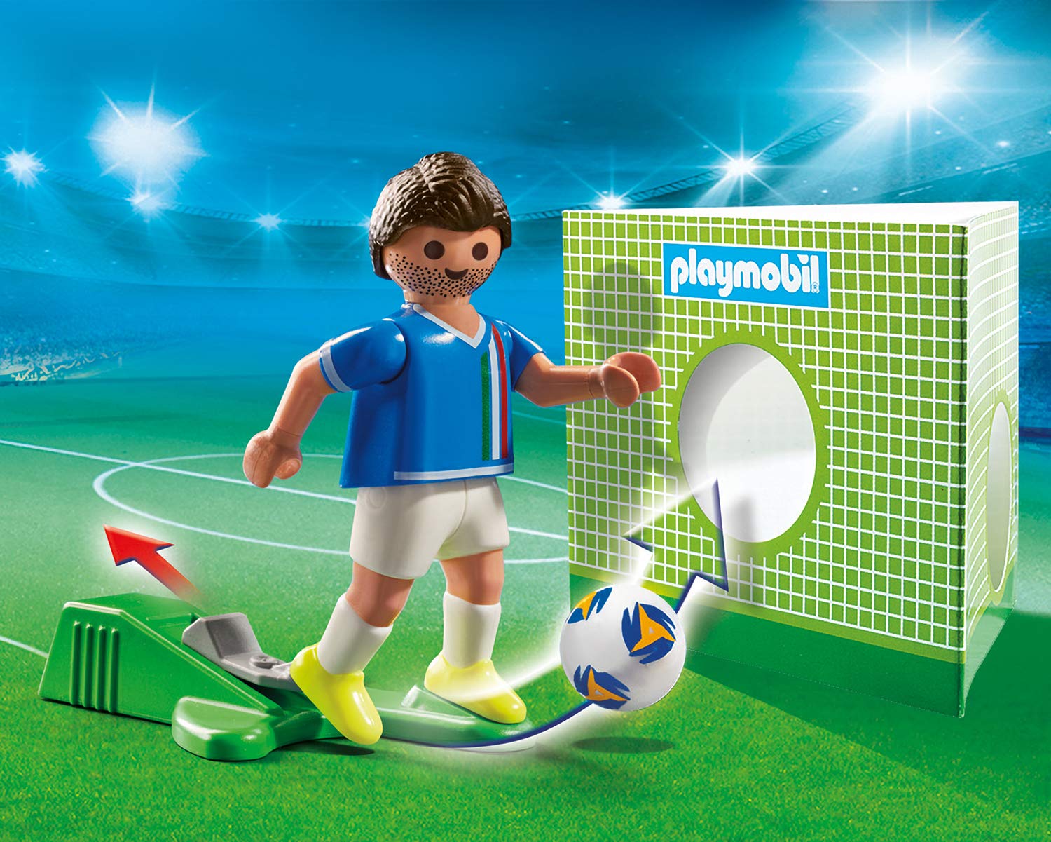 PLAYMOBIL Sports y Action, Jugador de fútbol, Italia 70485, a Partir de 5 años