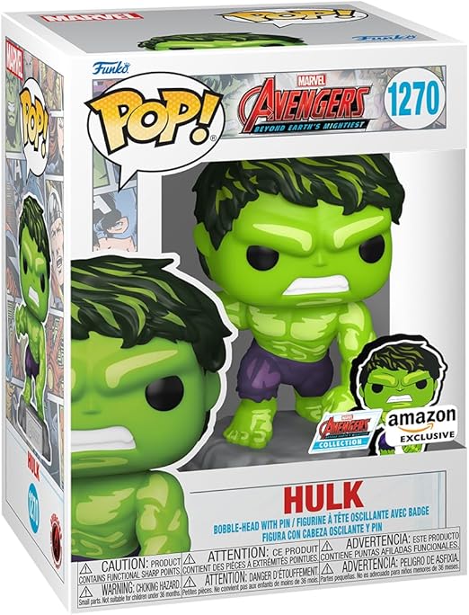 Funko Pop & Enamel Pin: The Avengers: Earth's Mightiest Heroes - 60th Anniversary, Hulk with Enamel Pin - Marvel Comics - Amazon Exclusive - Collectable Vinyl Figure - Gift Idea - Superheroes Fans