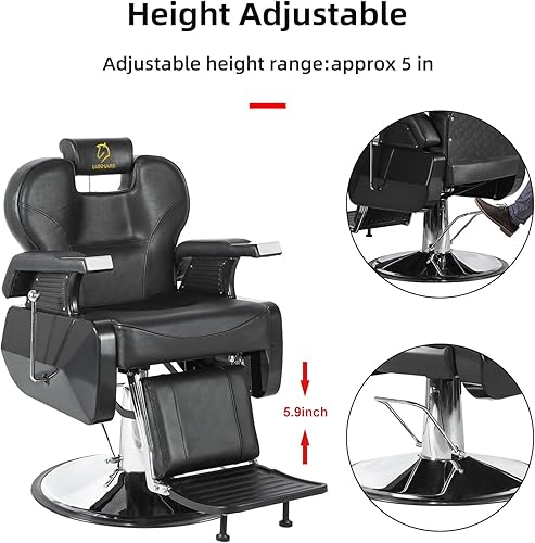 Miniatura 8 de Silla de peluquería hidráulica reclinable silla de peluquería silla de peluquería silla de pelo 360 grados giratoria sillas de peluquería para