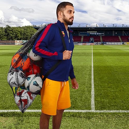 Miniatura 5 de VIZARI Bolsa de pelota de fútbol  Bolsa de equipo deportivo, bolsa de pelota de malla, bolsa de playa o bolsa de equipo de snorkel con correa para