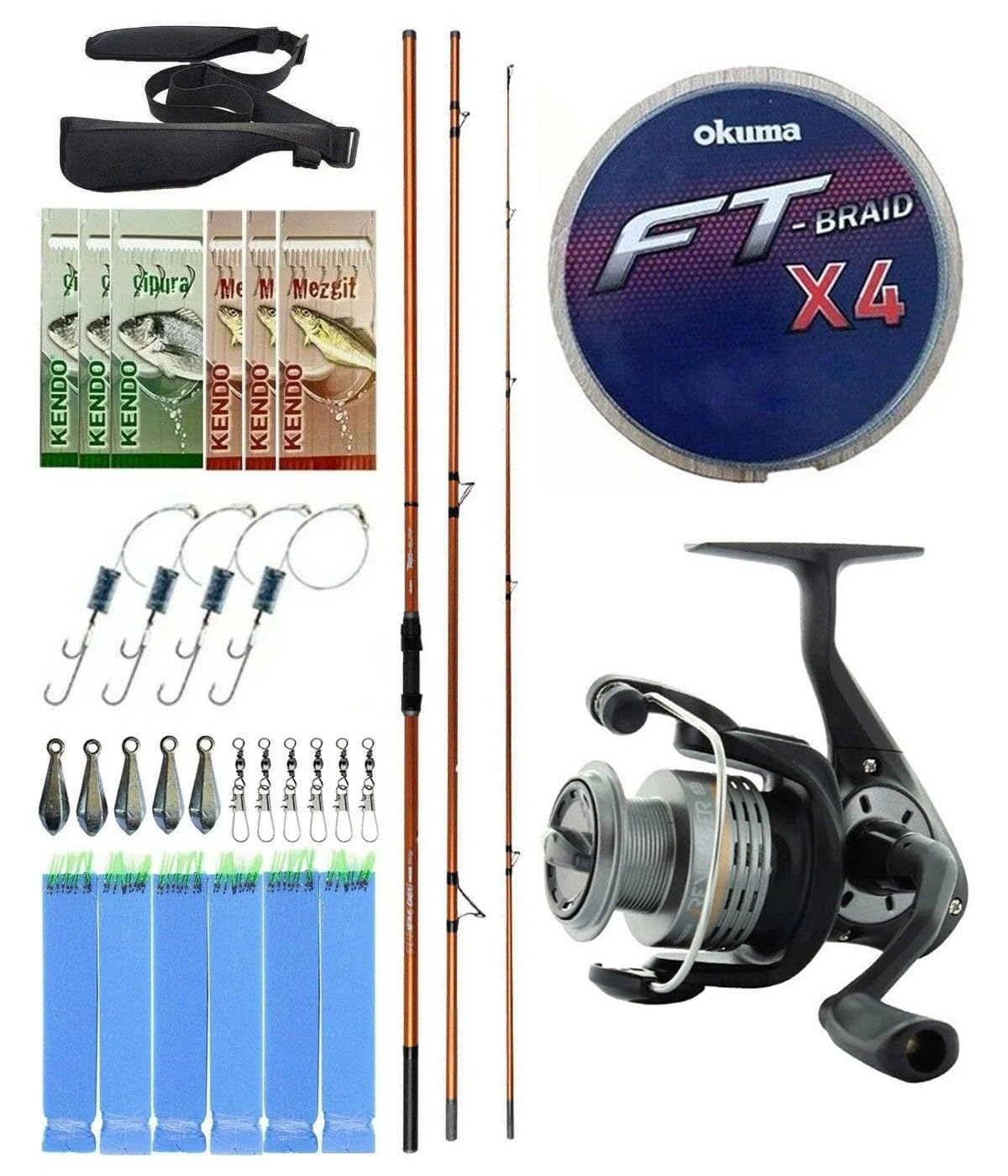 YekOutdoor Olta Seti Okuma Trio Rex Surf 450cm 120-250gr 3 Parça