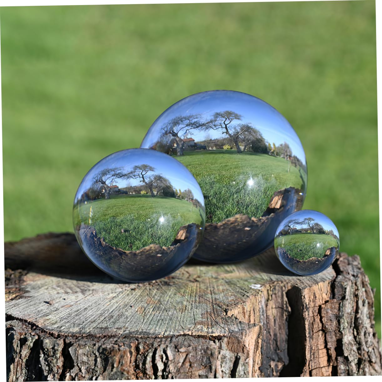 FUNOMOCYA Gazing Ball Mirror Sturdy Stainless Steel Reflective Ball Garden Decor