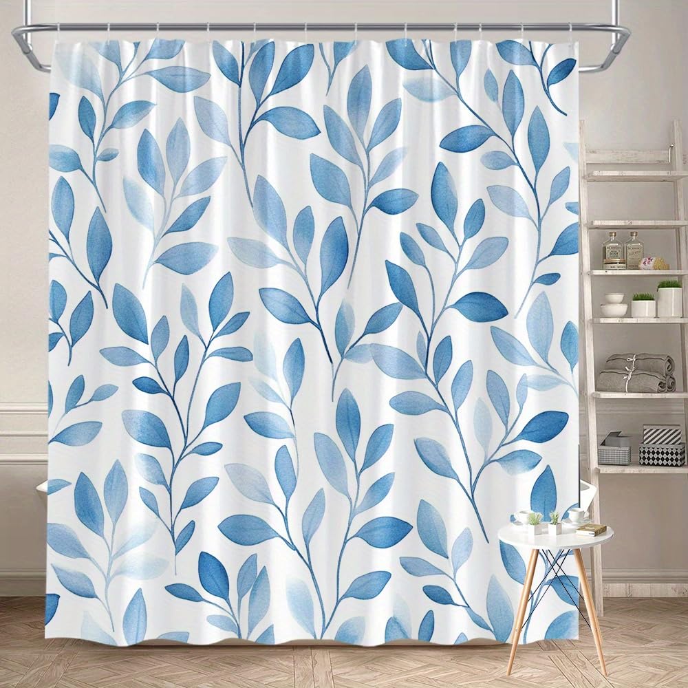 Rideau de douche en polyester bleu imperméable 160 x 160 cm