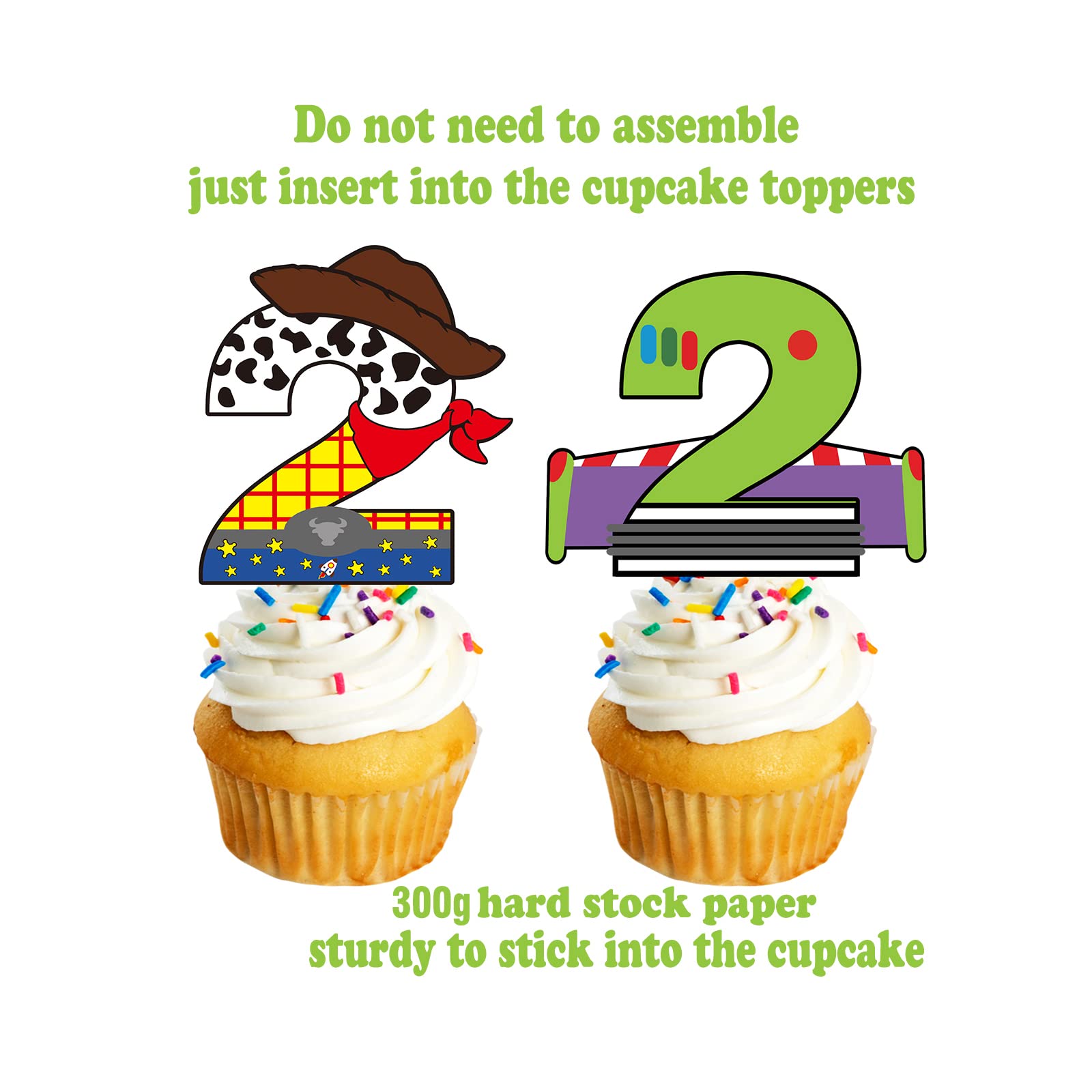 24pcs Two Infinity And Beyond Cupcake Toppers Toy Story Cupcake Toppers