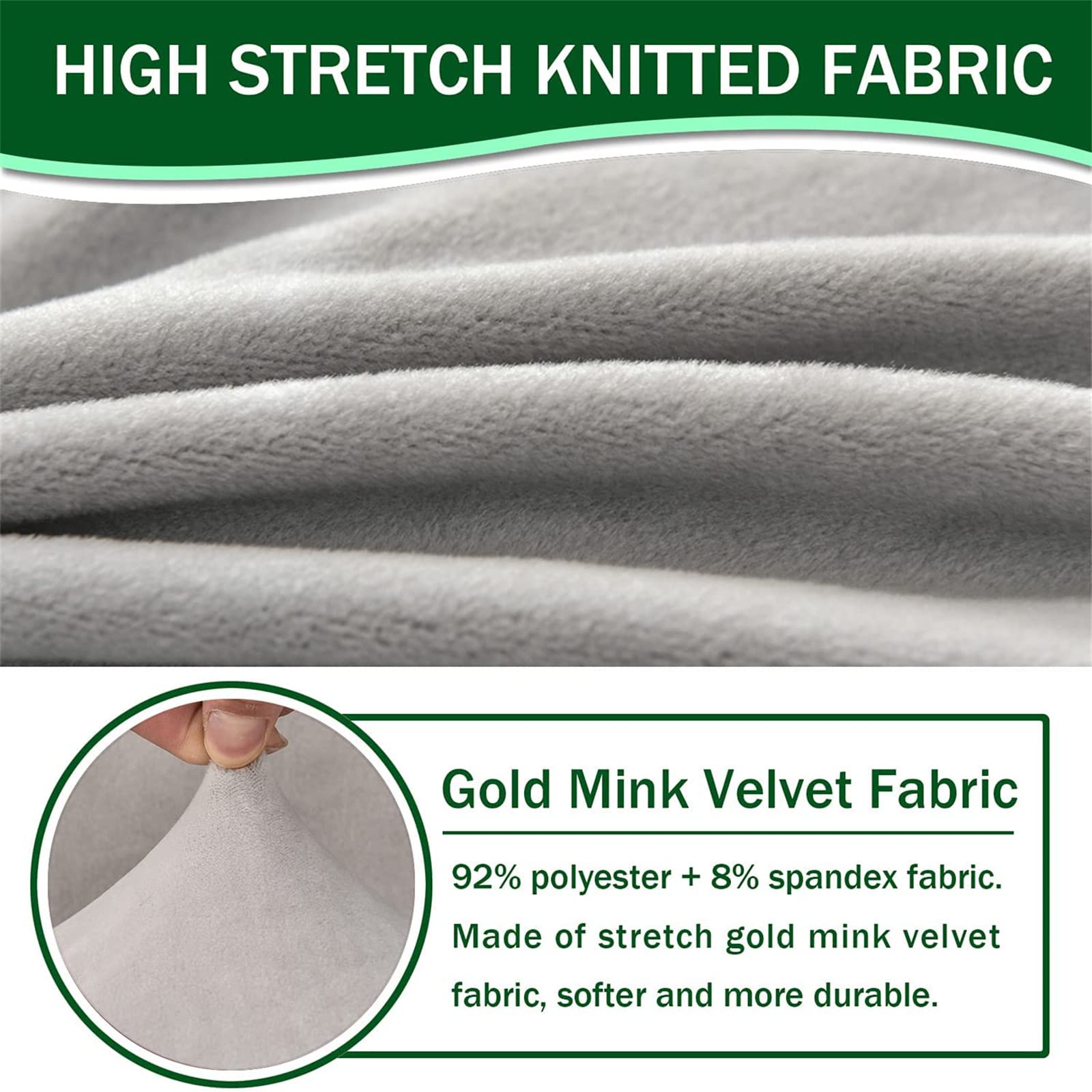 Coprisedia con Schienale Elasticizzate, Copertura della Sedia, Coprisedili da Pranzo Antiscivolo Rimovibile, Fodere Sedie con Schienale, Decorazione per Matrimoni, Banchetti (Set di 6,Grigio chiaro)