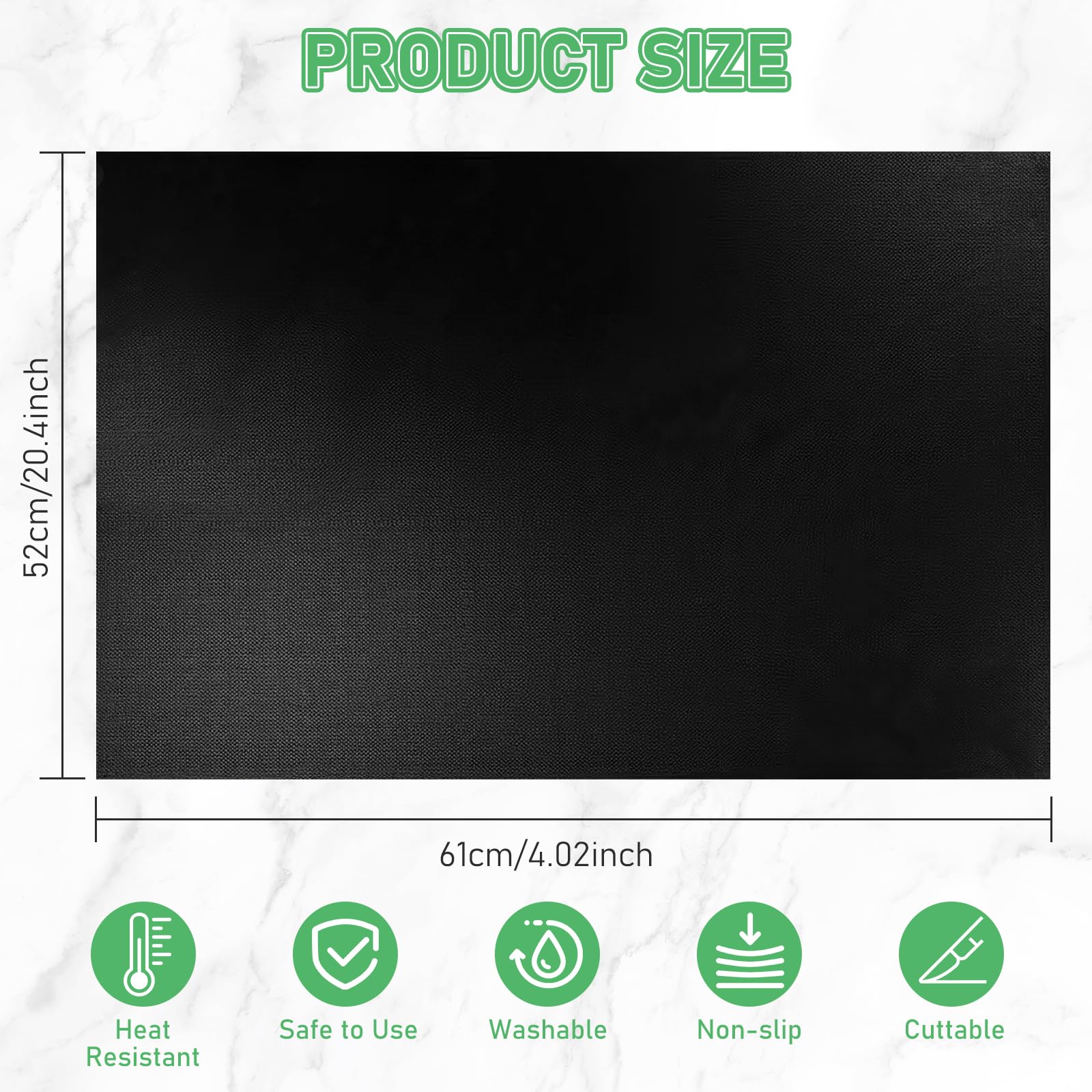 Tapis De Protection Pour Plaque à Induction - 78x52 Cm, Motif Marbre - Silicone Et Fibre De Verre Résistant à La Chaleur - Antidérapant - 10