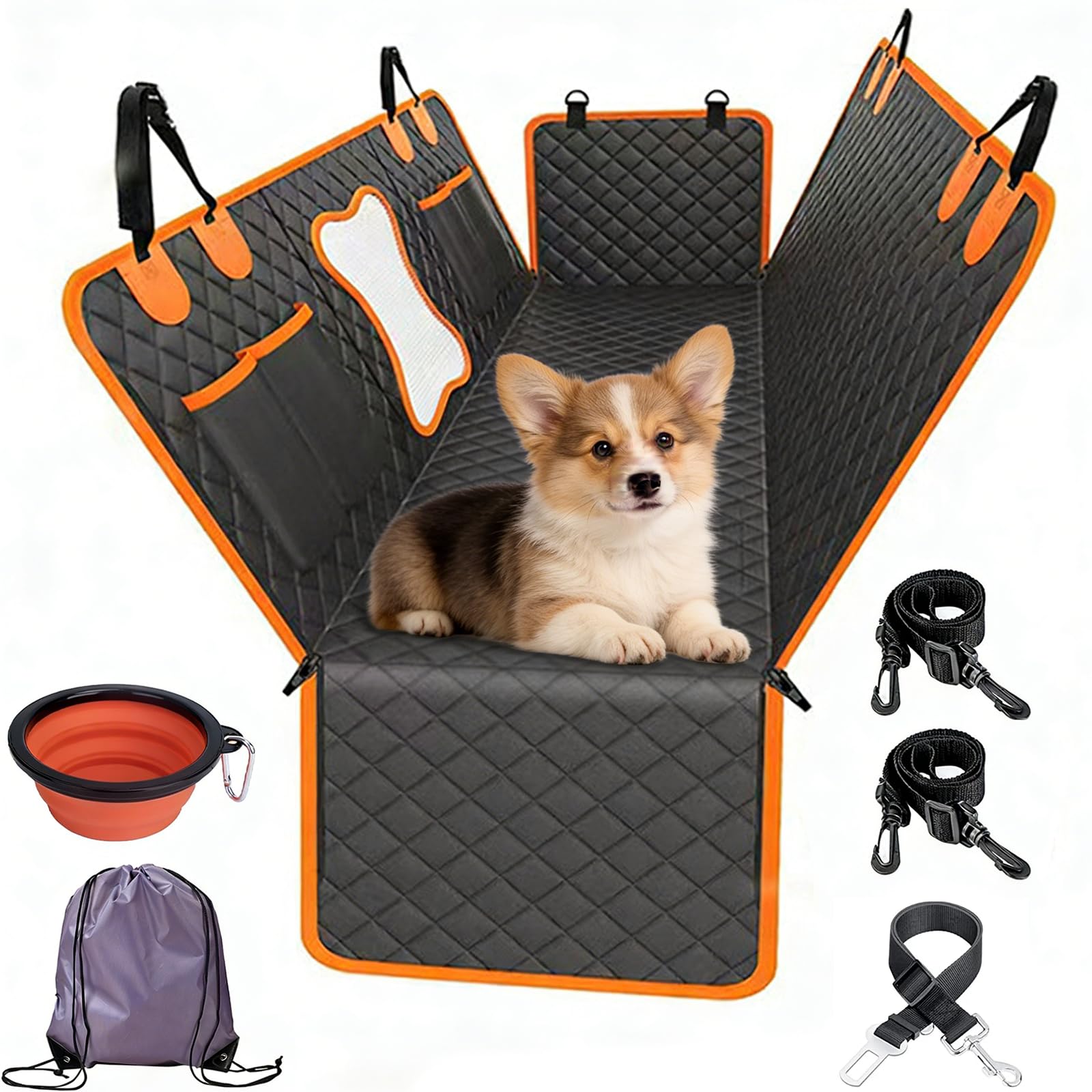 Housse de Siège d'auto pour Chien Banquette Arrière Antidérapant,Protective Car Seat for Dogs, Car Dog Protection,Car Seat Cover for Dogs, Visualisation Protection Coffre Universelle Voiture