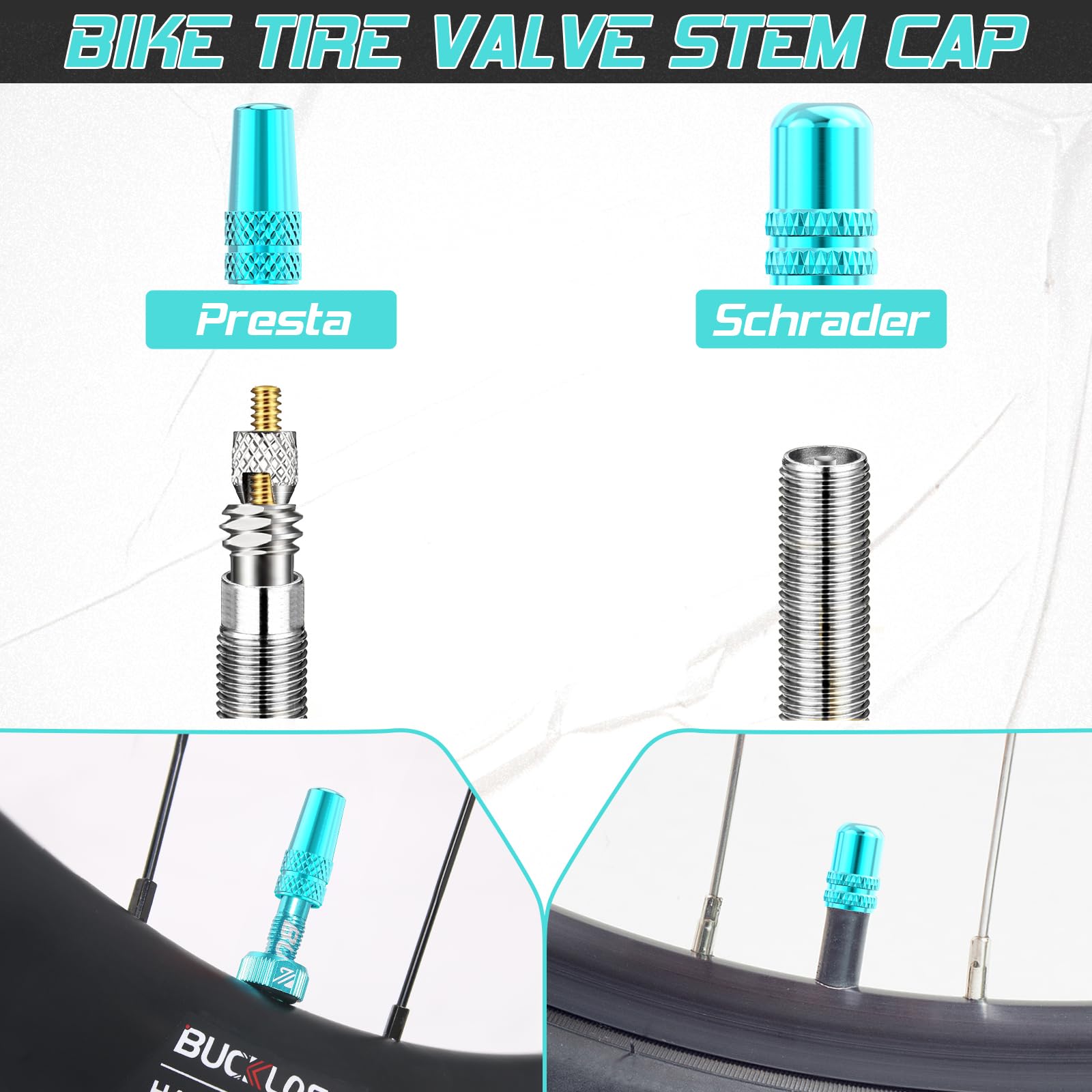 Bike Valve Caps - Schrader & Presta Set -3