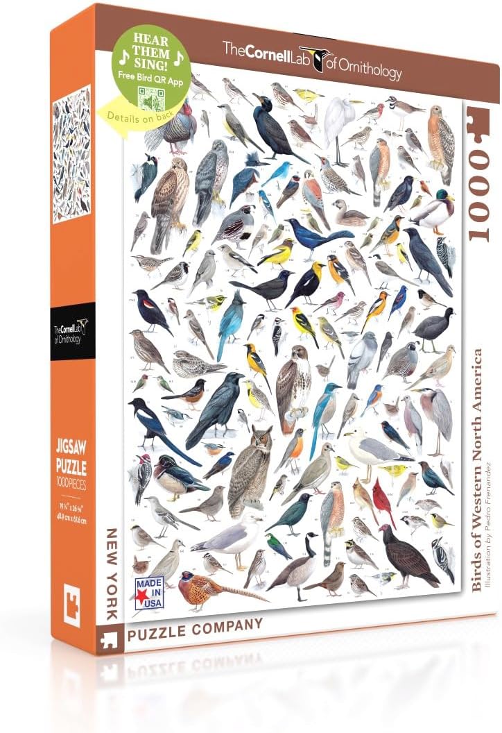 New York Puzzle Company - Cornell Lab Birds of Western North America - 1000 Piece Jigsaw Puzzle for Adults by Pedro Fernandes