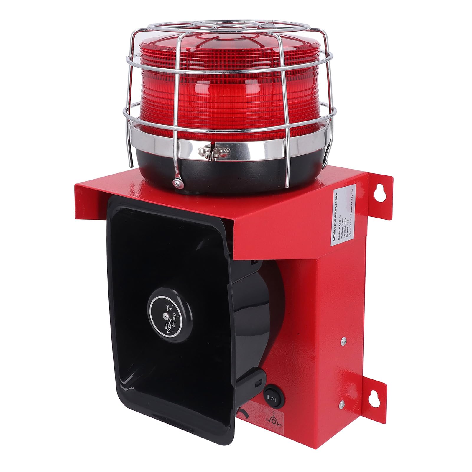 Industrial Sound and Light Alarm Emergency Warning Light Outdoor Alarm Horn Siren Safety Voice Strobe Flash 120dB, Reminder Waterproof LED Beads Audible Visual Horn for Port (US