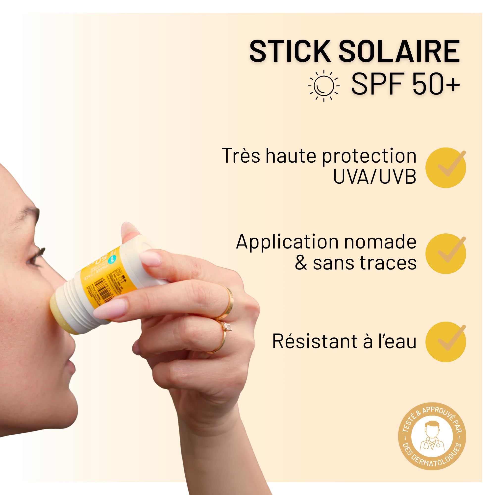 SOSKIN - Stick Solare Altamente Alta Protezione SPF50 - Zone Sensibili e Localizzate - Resistente all'acqua