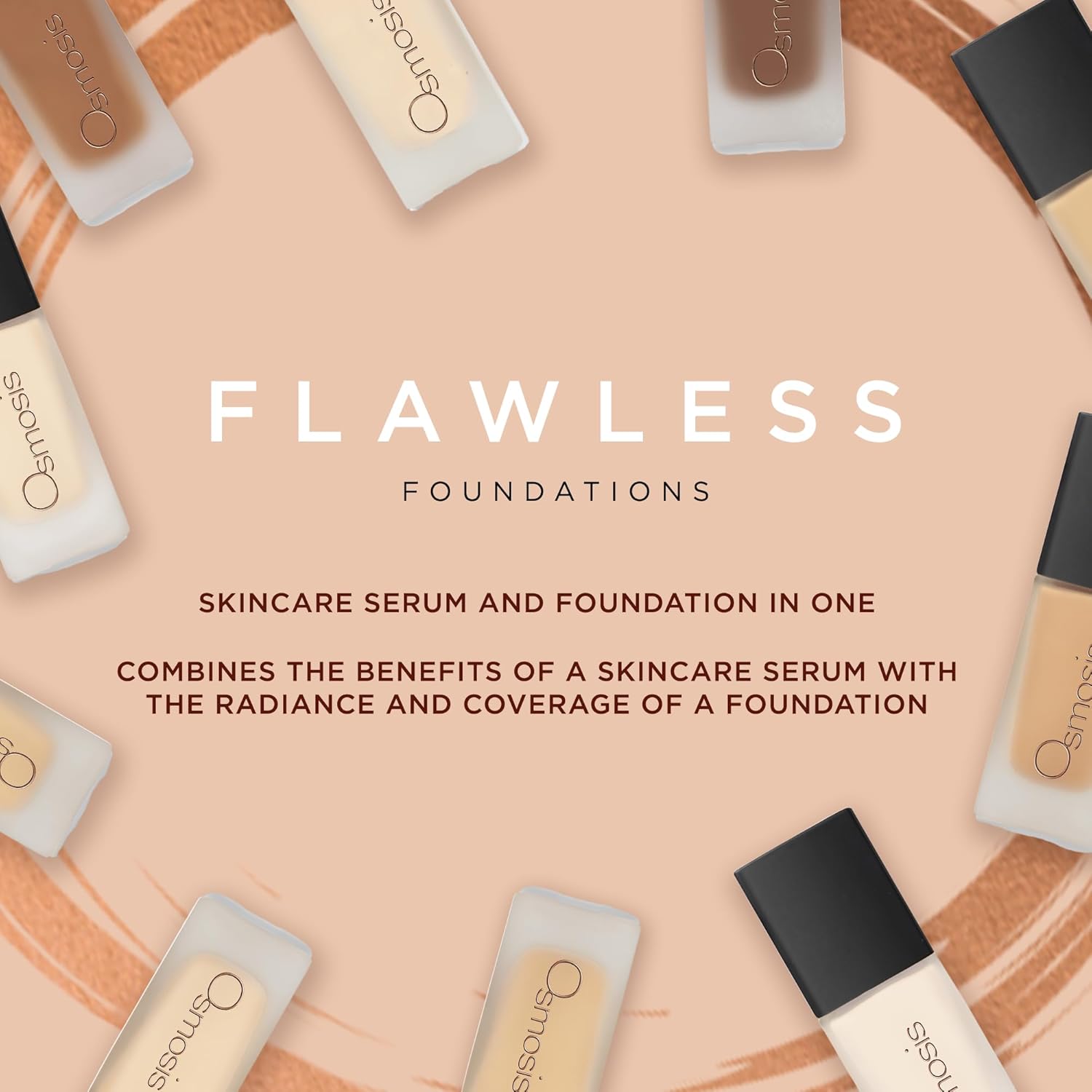 Osmosis Flawless Foundation, Lightweight Liquid Makeup, Medium To Full Coverage, Matte Finish, 10 Shades, 1 Fl Oz - Image 2