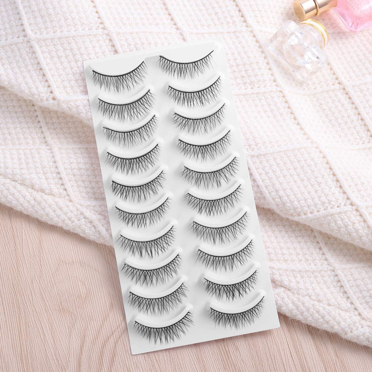 80 works False Eyelashes 3D Flexible False Lashes Natural False Eyelashes for Women Girls, Black - Image 5