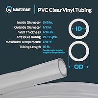 Vista 4 de Eastman Tubo de vinilo transparente de PVC de 3/8 pulgadas de diámetro interior (1/2 pulgada de diámetro exterior), longitud de 10 pies, 98620