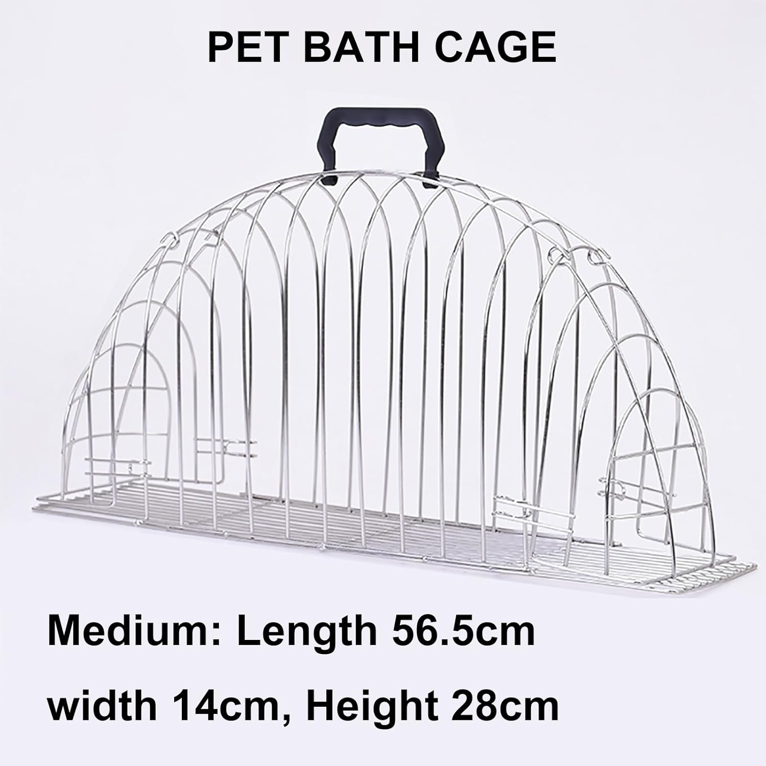Cat Bathing Cage, Puppy Pads, Pet Drying Box for Cat Puppy Cat Grooming Shower Cage Stainless Steel Cat Bath Cage Doggy House Dryer Cage for Cats Dogs Rabbits Dog Pee Pads (Size : M)