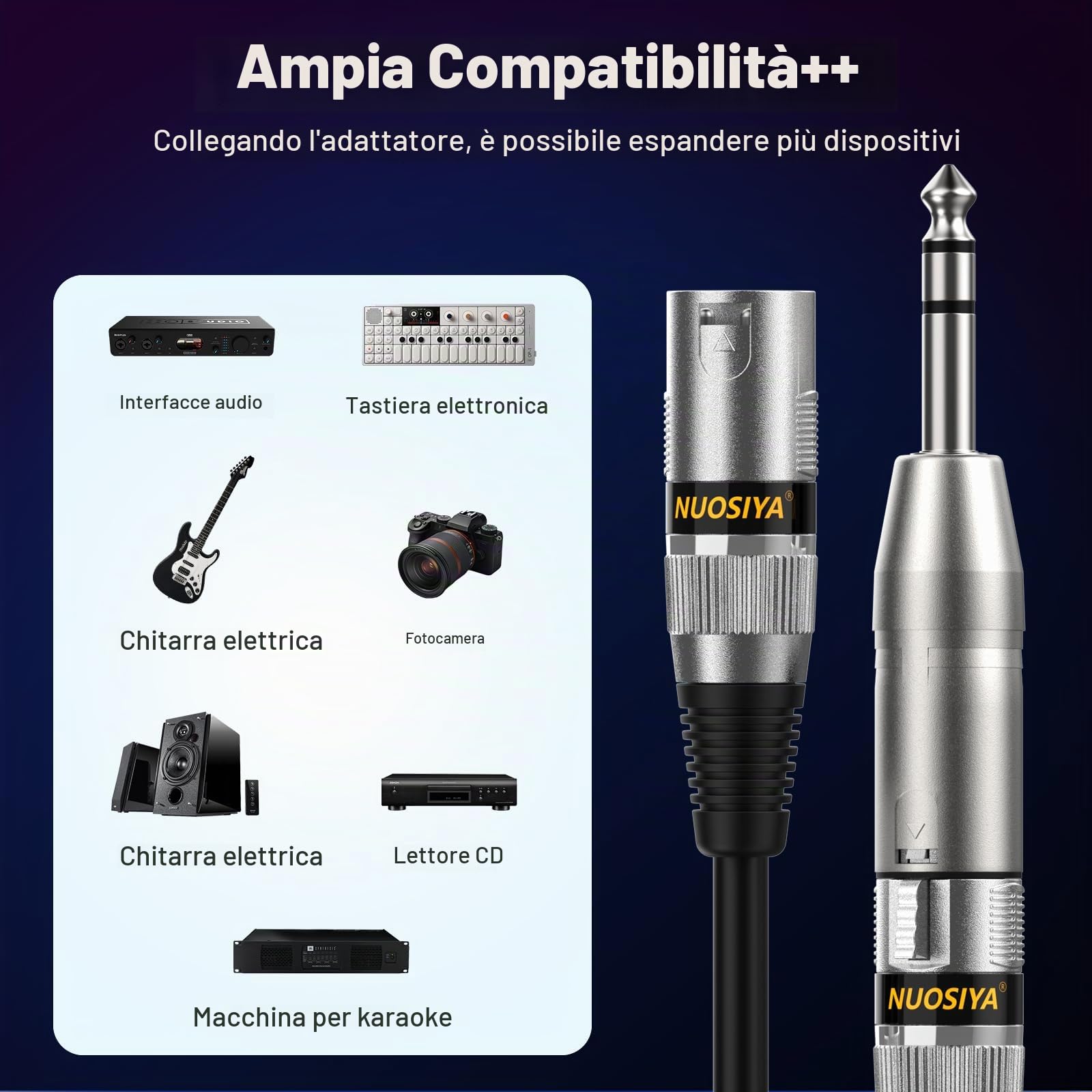 Cavo XLR Bilanciato Microfono 10M 2 Pack, Maschio a Femmina 3 Poli Cavi XLR Cannon Connettore per Microfono, Mixer, Studio di Registrazione