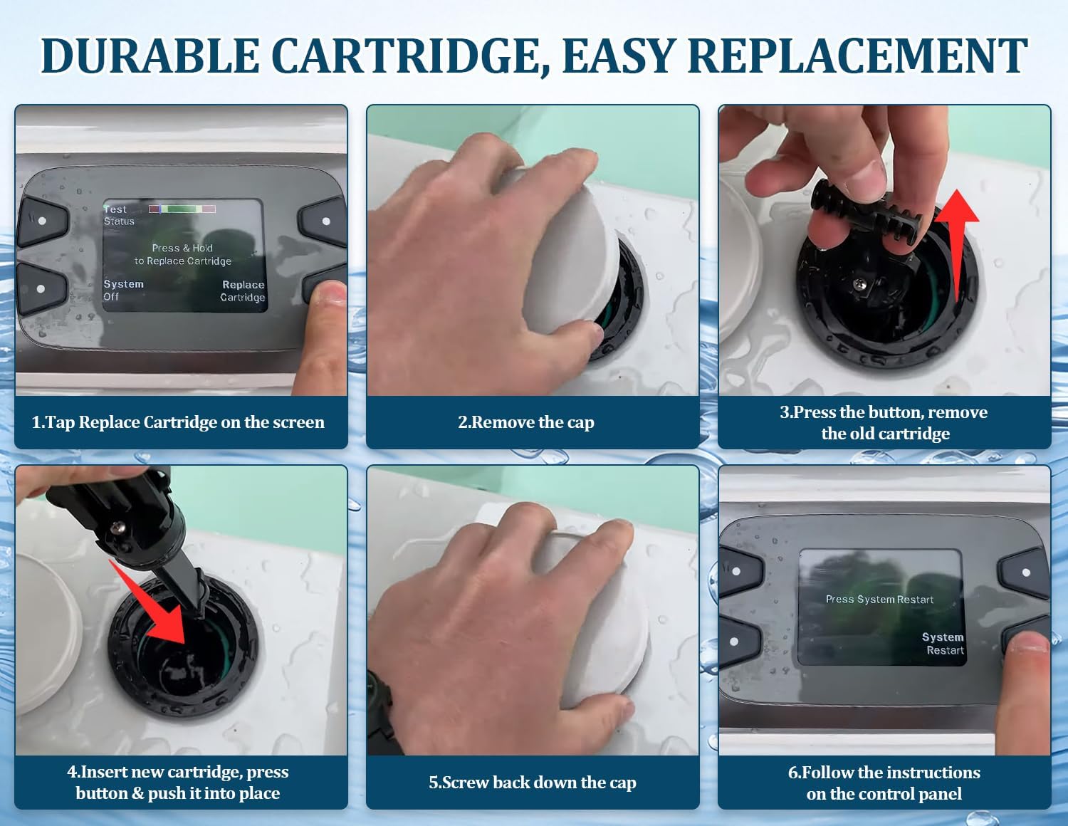 Salt Water chlorination System Cartridge Replacement for Spas & Hot Tubs/Hot Spring Highlife/Limelight,Chlorine-Generating Filter for Gentle,Soft Fresh Water to Helps Combat Dry Eyes&Itchy Skin,1Pack