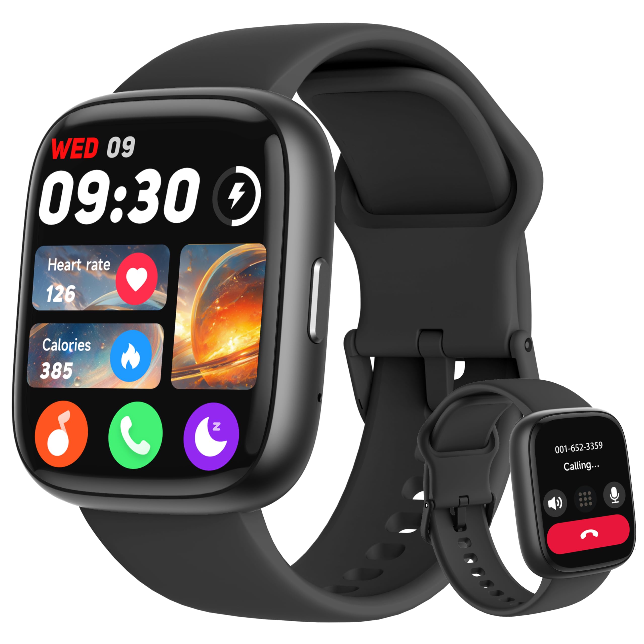 Smart Watch, Alexa Built-in, Answer/Make Calls 44mm Smartwatch Women Men, 1.83" Sports Watch IP68 Waterproof, Heart Rate SpO2 Sleep Stress Monitor, Step Counter Watch for Android & iOS Phone