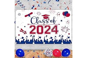 Red and Blue Graduation Banner for Class of 2024