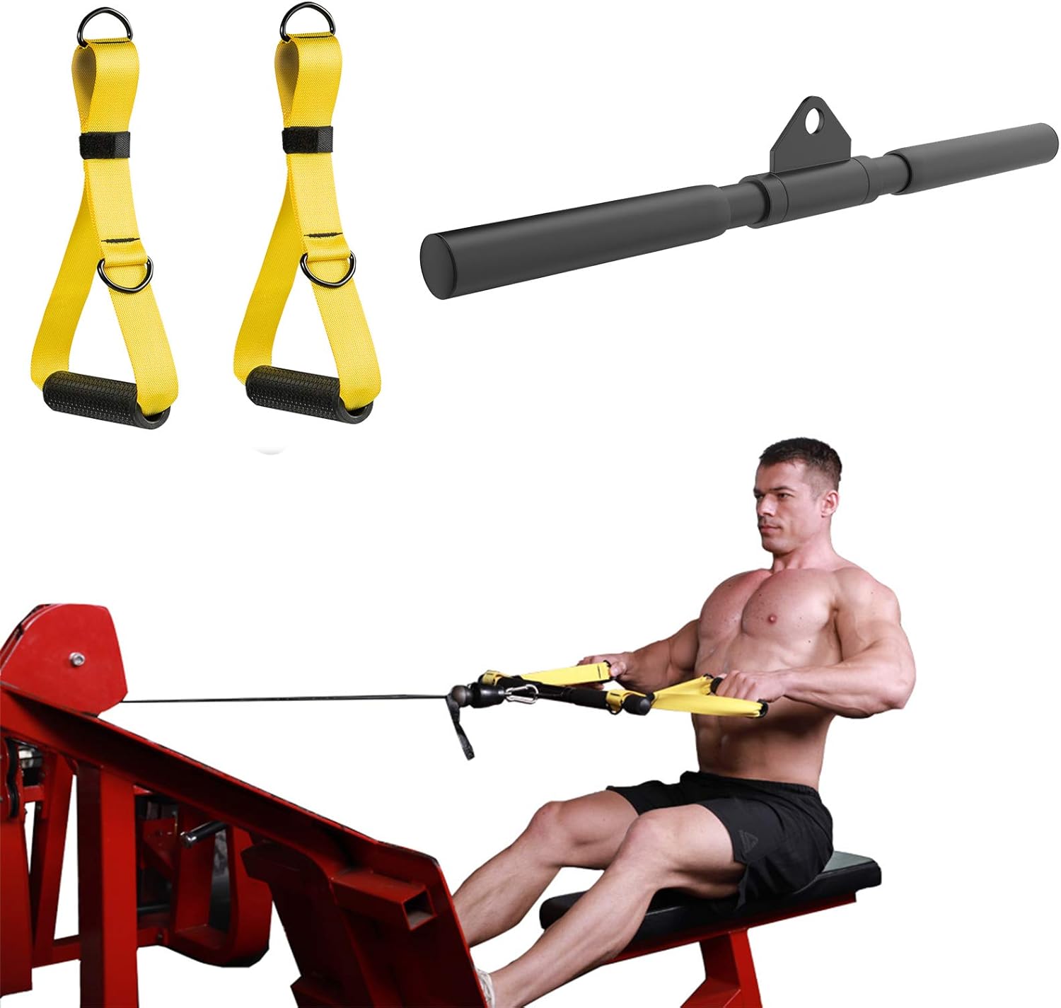 Buy DOHOO Straight Bar Handles Cable Machine Attachment Set, Rotating