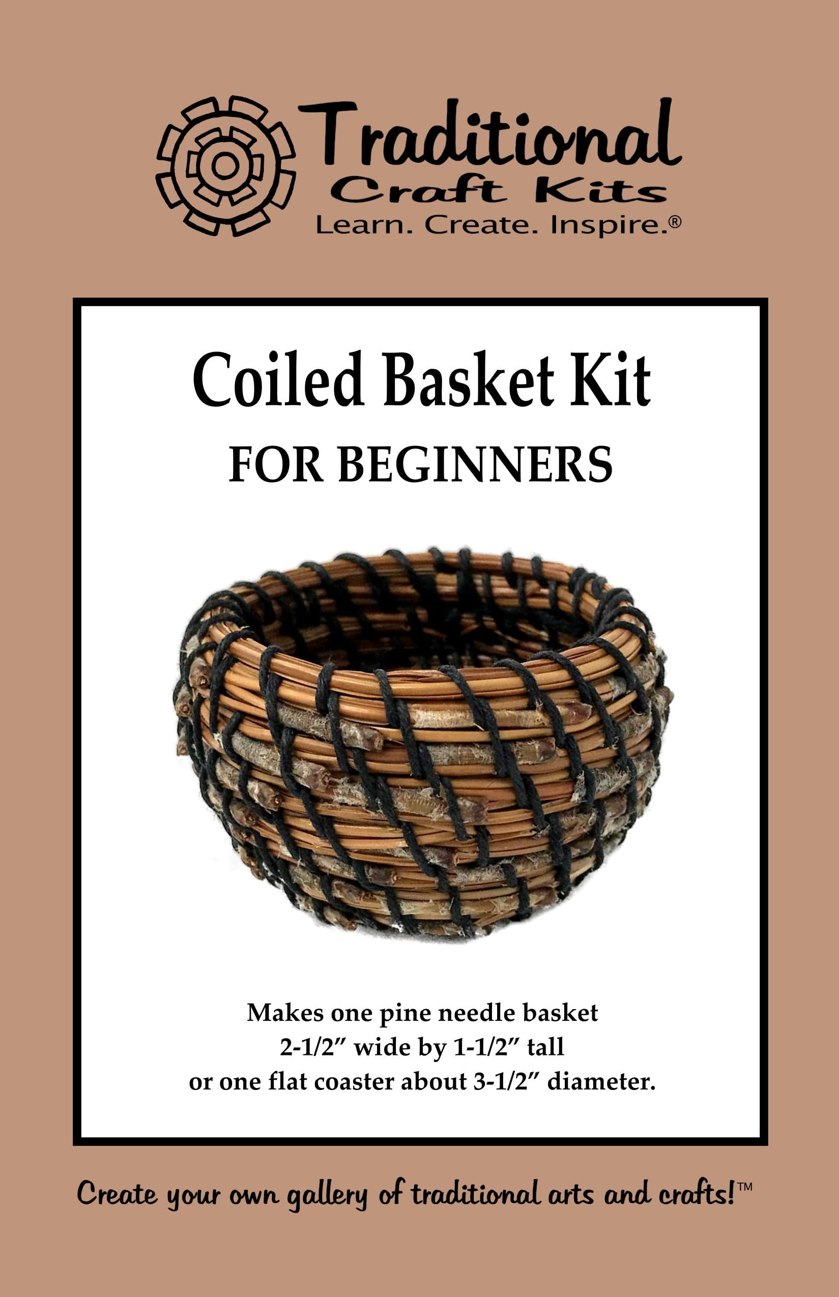 Traditional Craft Kits Coiled Basket Weaving Kit for Beginners (Pine Needle) - Weave Kit Complete with Basket Weaving Supplies and Instructional Booklet
