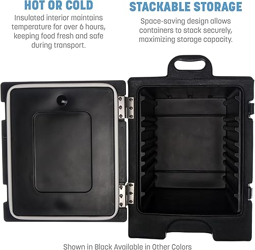 Miniatura 55 de Transportadora de bandeja de alimentos Carlisle Cateraide, con aislamiento, con carga frontal, con capacidad para 5 bandejas, Marrón, 1