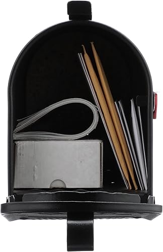 Miniatura 3 de Architectural Mailboxes Admiral ADM11BAM, buzón de aluminio para montaje en poste, código de compatibilidad A, negro texturizado, capacidad media