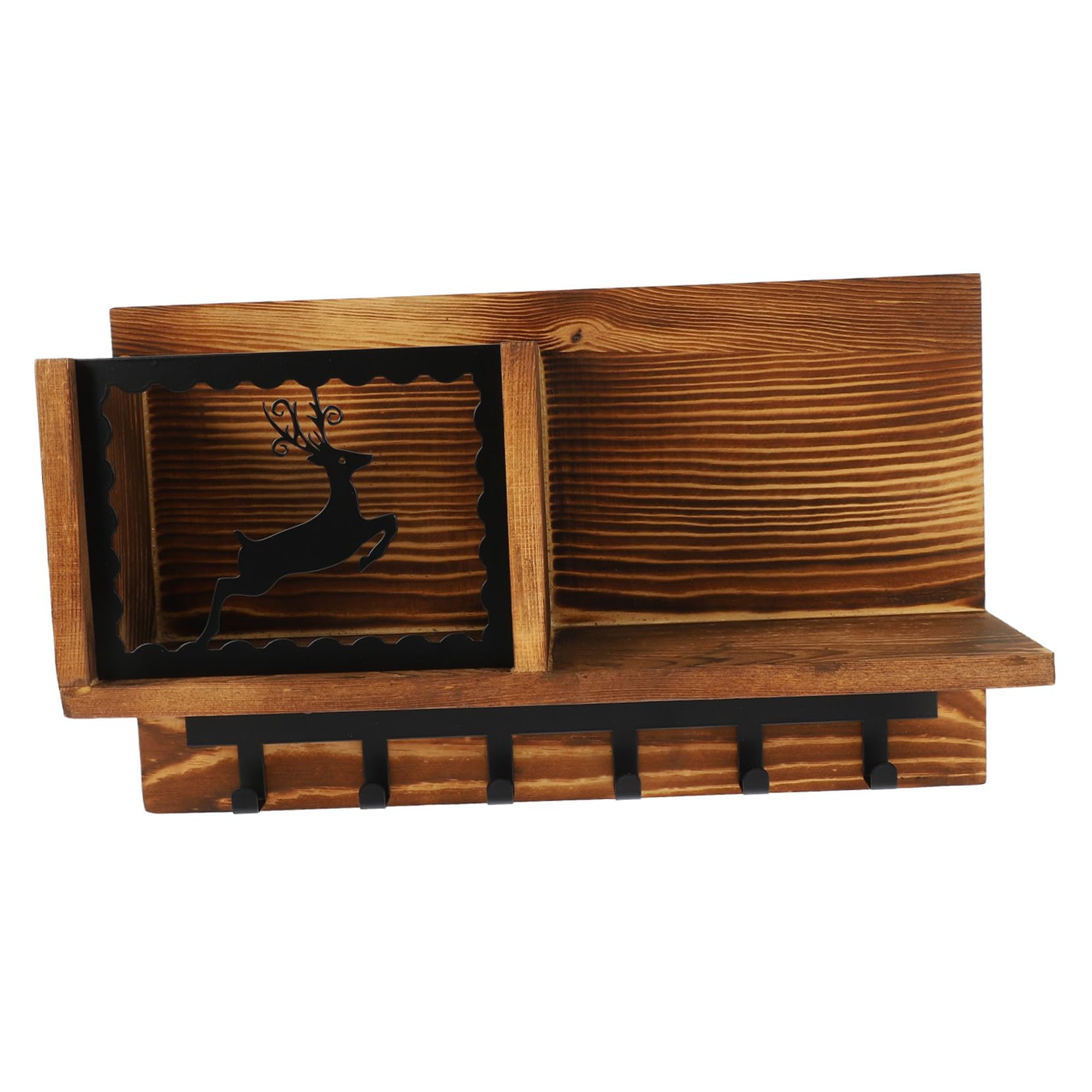 Étagère murale en métal et bois multifonction pour rangement et décoration