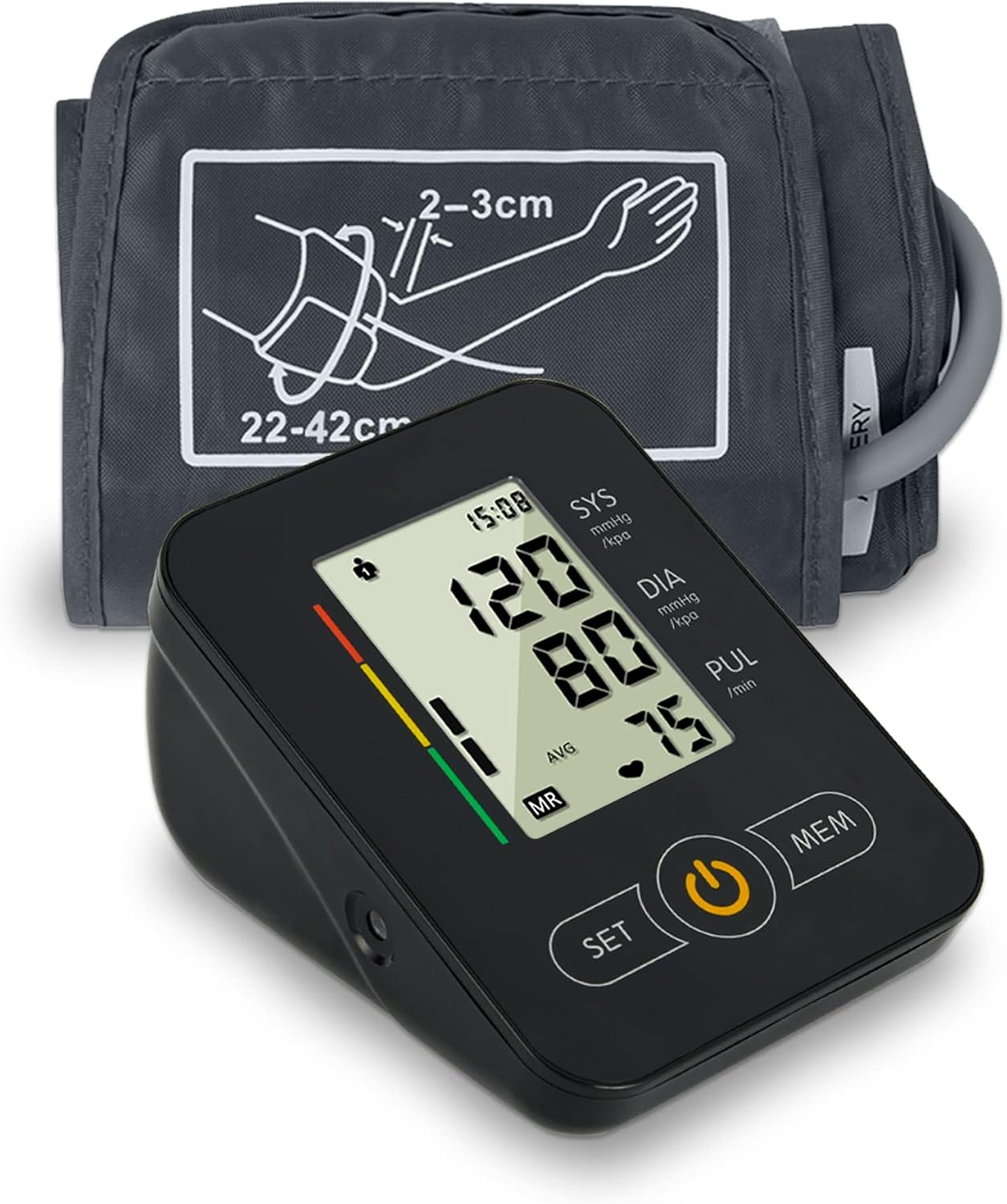 Automatic Arm Blood Pressure Monitors-maguja Automatic Digital Upper Arm Blood Pressure Monitor Arm Machine, Wide Range Cuff, Large LCD Display BP Monitor, Without Broadcast Function (All Black)