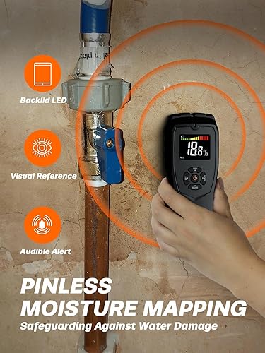 Miniatura 4 de Mecurate Metro no destructivo de madera del metro de humedad sin pasadores para la inspección de la humedad de las paredes, de la pared de yeso y