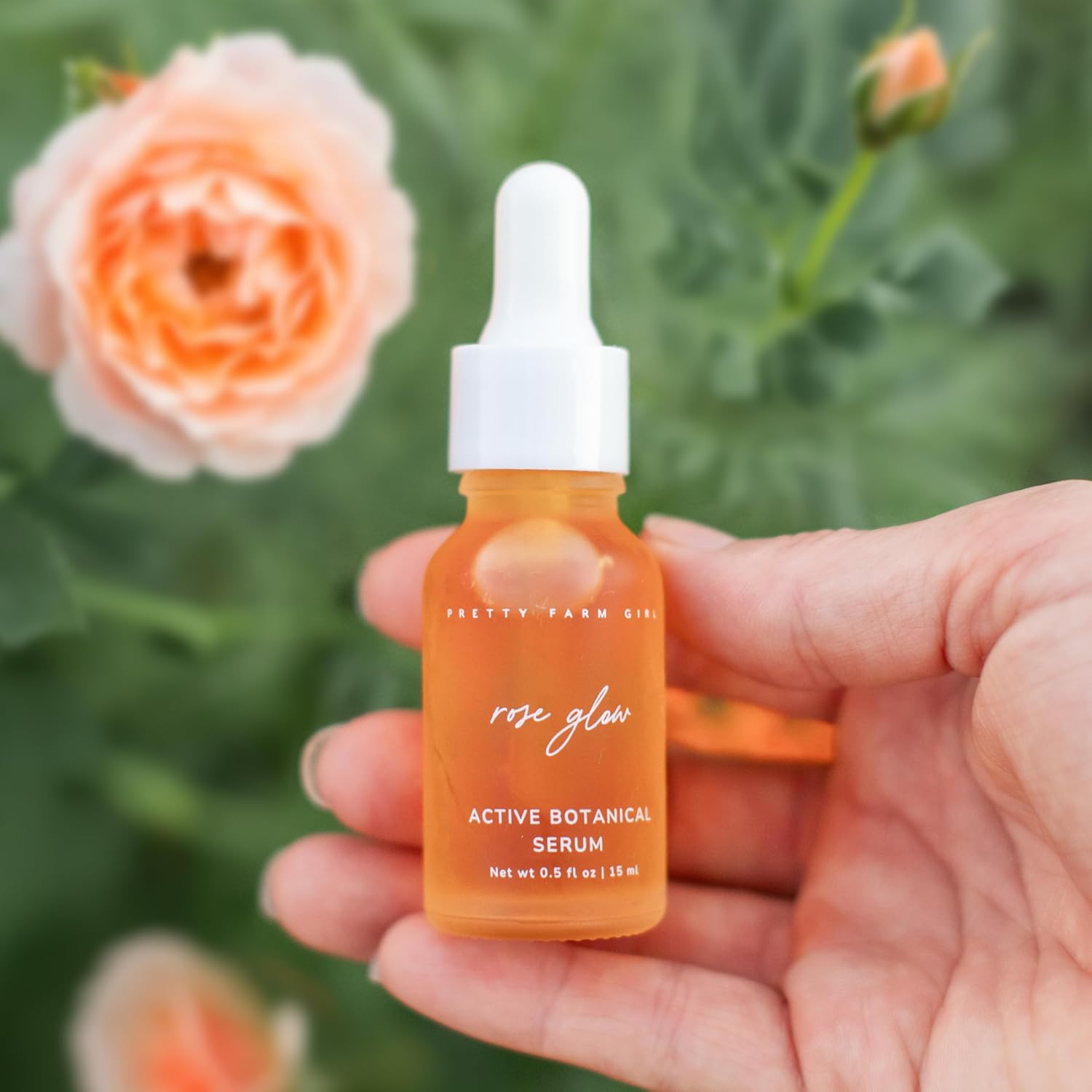 Pretty farm girl Rose Glow Serum - Radiant Youthful Glow - For Anti-Aging, Acne Scars, and Discoloration - Skin Healing - All Skin Types - Facial Use - 1 oz