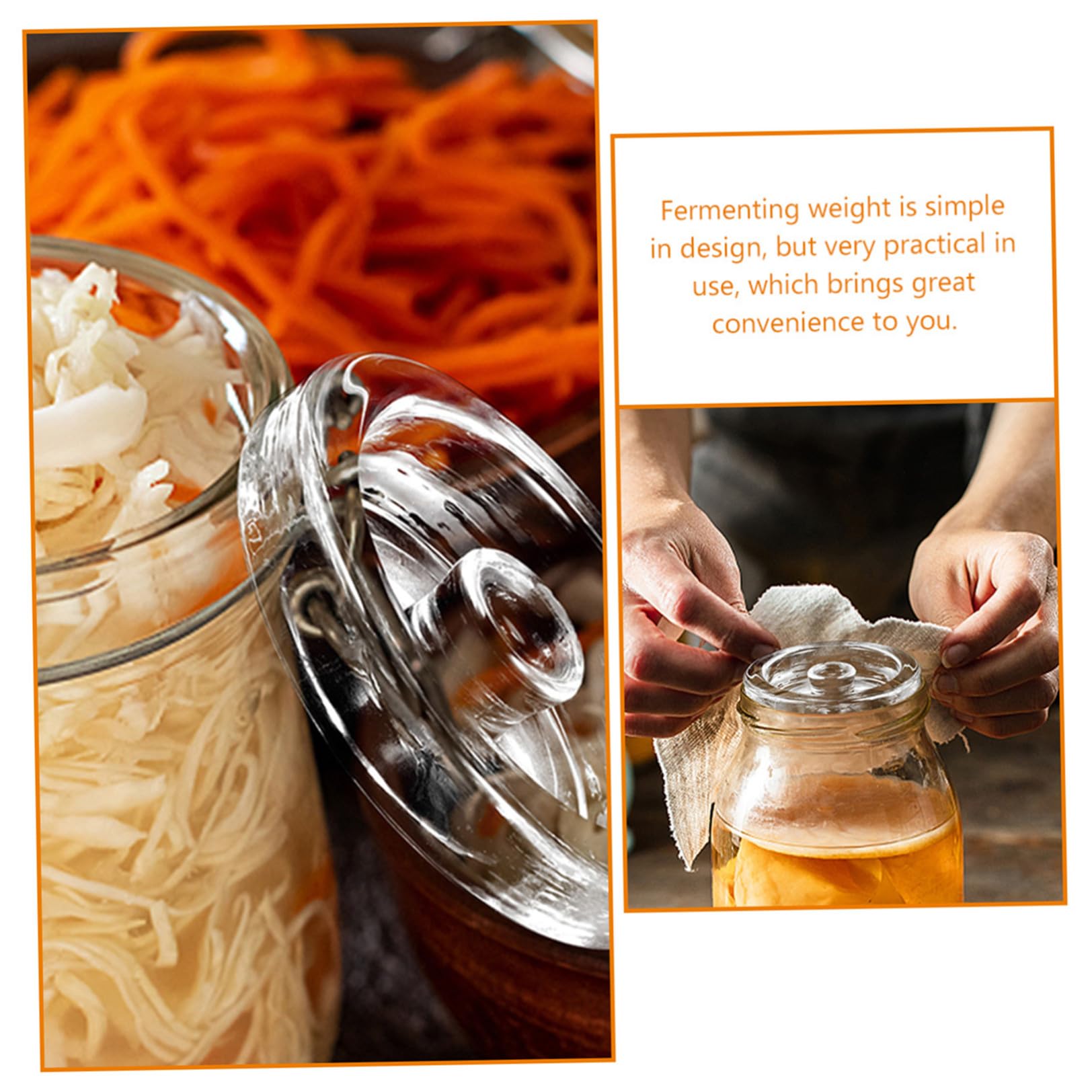 Fermentationsgewichte mit Weiter Öffnung 2 Stück aus Glas mit Griff Praktische Kleine Gärgewichte Verarbeitung und Leicht zu Lagern für Einmachgläser