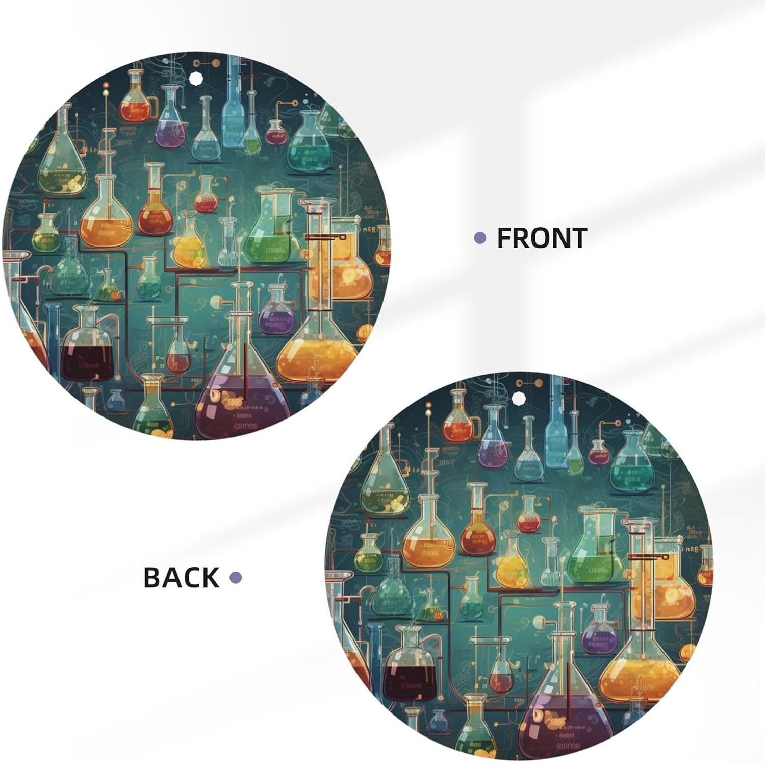 Car Air Freshener 24 PCS Abstract Science Chemistry Hanging Car Air Fresheners Auto Interior Decor Card Freshener Strong Scented Card Lavender Cars Scents for Office Bedroom Close Drawer Round Shape