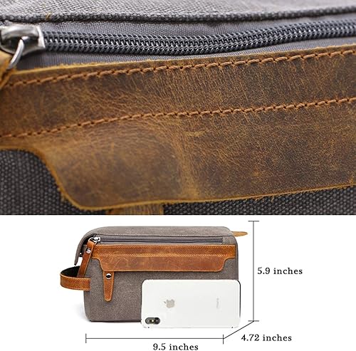 Miniatura 3 de Neceser para hombre y frascocuero y lona, neceser de viaje, kit de dopp para hombres, regalos de padrinos de boda, Personalizar, Classic
