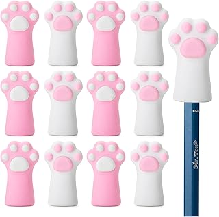 Mr. Pen- Cat Paw Top Eraser, 12 Pack, Cute Erasers for Kids, Pencil Erasers Toppers, Fun Eraser