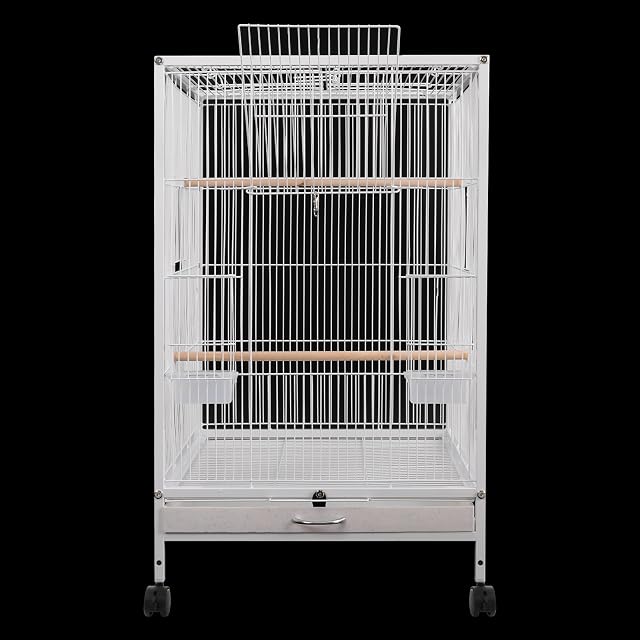 Foto 6 de 8 de Birdcage - Jaula de metal para pájaros, jaula para loros, se puede abrir hacia arriba, jaula con ruedas…